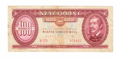 Bancnota Ungaria 100 forint/forinti 10 ianuarie 1989, circulata, stare buna foto