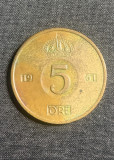 Moneda 5 ore 1961 Suedia