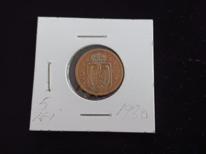 M1 C10 - Moneda foarte veche 42 - Romania - 5 lei 1930 litera H