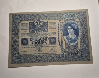 1000 Korona Kronen Coroane 1912 Frumoasa foto