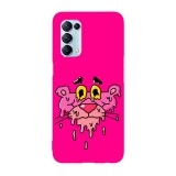 Husa compatibila cu Oppo A55, Viceversa, model Pink Panther stoned face, Silicon, TPU, Transparent, Carcasa