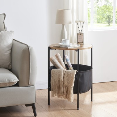 Beistelltisch Suonenjoki 59x47cm Schwarz / Walnussoptik [en.casa] HausGarden Leisure foto