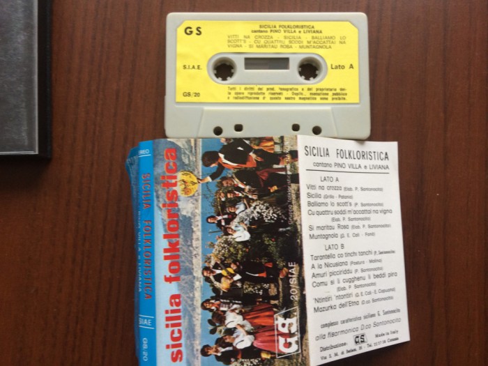 Sicilia folkloristica Pino Villa e Liviana caseta audio muzica folclor sicilian