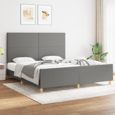 vidaXL Cadru de pat fără saltea, gri &icirc;nchis, 180x200 cm, textil