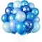 Set 10 baloane din latex chrome, flippy, model party, 23 cm, diferite nuante albastru, 2.2 g