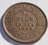 348. Moneda India Britanica 1/2 pice 1933