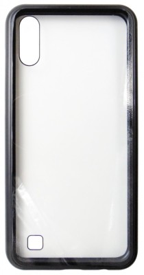 Husa Magneto neagra tip capac spate aluminiu cu magnet + spate sticla securizata pentru Samsung Galaxy A10 (SM-A105F), Galaxy M10 (SM-M105F) foto