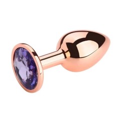 Dop Anal Charm Anal Plug Small, Rose Gold, Piatra Mov, Passion Labs