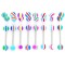 Barbell limba - semicercuri ?i linii multicolore - Culoare Piercing: Albastru ? Ro?u
