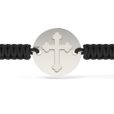 Bratara din argint cu snur impletit model Ortodox 01