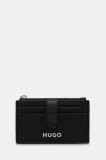 HUGO card-holder femei, culoarea negru, 50541705