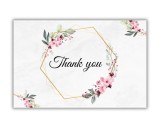 Set 20 de mini felicitari de multumire, Thank You, model floral, dimensiune 8.2 x 5.4cm, Oem