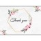 Set 20 de mini felicitari de multumire, Thank You, model floral, dimensiune 8.2 x 5.4cm