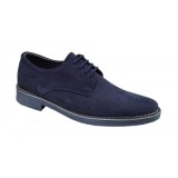 Pantofi barbati casual din piele naturala intoarsa Bleumarin - 855VELBLM