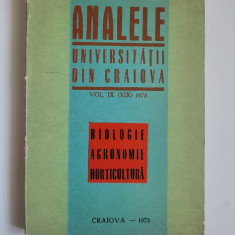 Analele Universitatii din Craiova, Biologie, Agronomie, Horticultura IX, 1978