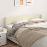 vidaXL Tăblie de pat cu aripioare crem 183x16x78/88 cm piele ecologică