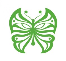 Sticker decorativ Fluture, Verde, 60 cm, 1148ST-5 foto
