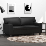 Canapea cu 2 locuri, negru, 120 cm, piele ecologica GartenMobel Dekor, vidaXL