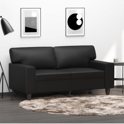 vidaXL Canapea cu 2 locuri, negru, 120 cm, piele ecologică 359412 foto