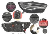 Far Audi A6 (4g/C7), 06.2014-, fata, Dreapta, cu lumini pentru curbe; cu high-beam headlights masking function; cu LED daytime running light; LED; el, Hella