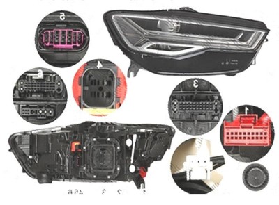 Far Audi A6 (4g/C7), 06.2014-, fata, Dreapta, cu lumini pentru curbe; cu high-beam headlights masking function; cu LED daytime running light; LED; el foto
