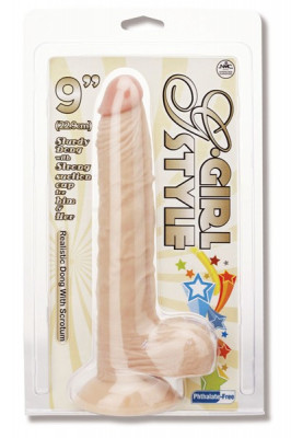 Dildo Realistic cu testicule si ventuza - 23 cm foto