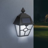 Lampă solară LED - neagră, cu lumină alb rece - 14 x 6,2 x 19 cm 11244C, Family