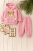 Set pufos hanorac si pantaloni Welsoft - Pink (Marime Disponibila: 4-5 ani)