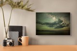 Tablou Canvas Peisaj Cer Galaxie Dansul Norilor sub Calea Lactee, 39 x 26 cm, CMCLASS