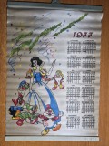 calendar pe panza din anul 1977 - dimensiuni 40 /27 cm