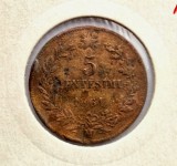 Italia 5 Centesimi 1861 M moneda bronz km # 3.2 stare buna