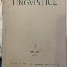 Revista Studii si cercetari lingvistice, anul XVI, nr. 4, 1965