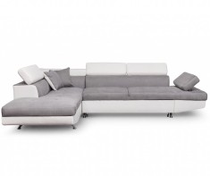 Coltar extensibil stanga Kult, Rio Keaton Grey and White, gri/alb, 297x206x79 cm - Kult, Gri &amp;amp; Argintiu foto