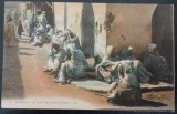 Carte postala strada in Biskra, Algeria, perioada interbelica