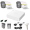 Sistem supraveghere Hikvision 2 camere analog 2MP ColorVu Microfon DVR 4 canale, accesorii SafetyGuard Surveillance