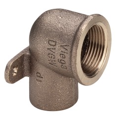 Cot bronz suport perete, interior-interior, 15 mm x 1/2&quot;, 90 grade