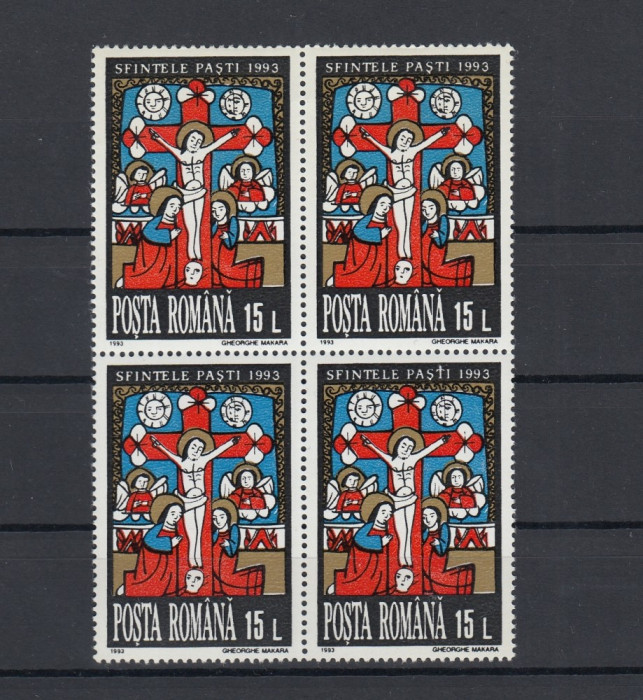 ROMANIA 1993 - SFINTELE PASTI BL 4 CU EROARE MNH