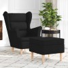 VidaXL Fotoliu cu taburet pentru picioare, negru, material textil 3307991