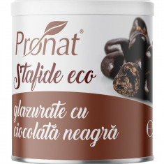 Stafide bio glazurate cu ciocolata neagra, 100g Pronat