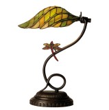 Cumpara ieftin Veioza sticla verde metal maro Tiffany 34x45 cm