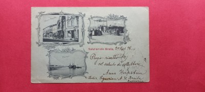 Braila Salutari din Braila Colaj Strada Regala Portul Etnic 1898 foto