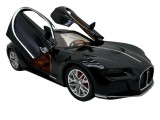 Macheta metal Bugatti Chiron negru 1:24 cu usi verticale, lumini si sunete