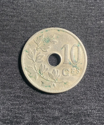 Moneda 10 centimes 1905 Belgia foto