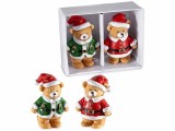 Set 2 figurine Craciun Ursuleti polirasina multicolora cm 4 x 2,5 x 5,5 H