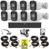Sistem supraveghere Uniview, 8 camere 5MP 3K, Lumina Alba 20m, DVR 8 canale 5MP, Accesorii montaj, HDD 1TB, Autocolant Rovision SafetyGuard Surveillan