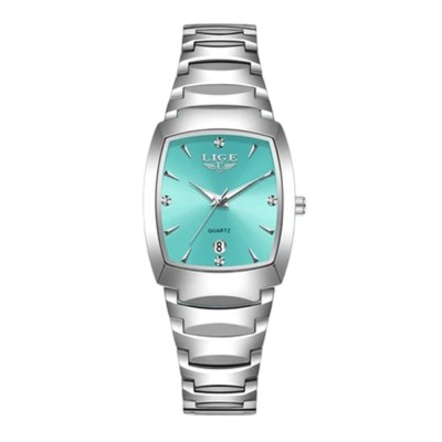 Ceas Dama Lige 89257 Argintiu-Verde , Design Fashion, Functii Multiple, Afisaj Luminos, Rezistent la Apa 3ATM foto