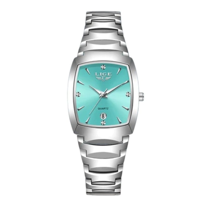 Ceas Dama Lige 89257 Argintiu-Verde , Design Fashion, Functii Multiple, Afisaj Luminos, Rezistent la Apa 3ATM