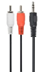 CABLU audio GEMBIRD stereo (3.5 mm jack la 2 x RCA), 1.5m &amp;quot;CCA-458&amp;quot; (timbru verde 0.08 lei) foto