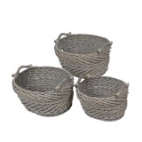 Cumpara ieftin Set 3 cosuri depozitare lemn rachita gri 34 x 24 x 19 cm, 40 x 31 x 21 cm, 46 x 36 x 23 cm