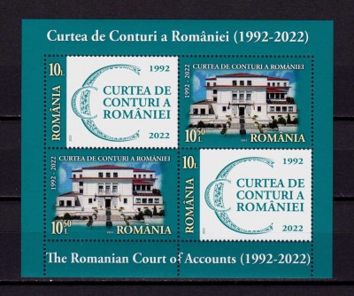 ✅RO 2022 ,LP 2385 a ,&amp;quot; Curtea de Conturi a Romaniei - 30 de ani &amp;quot;, bloc de 2 serii/colita 914 ,MNH foto